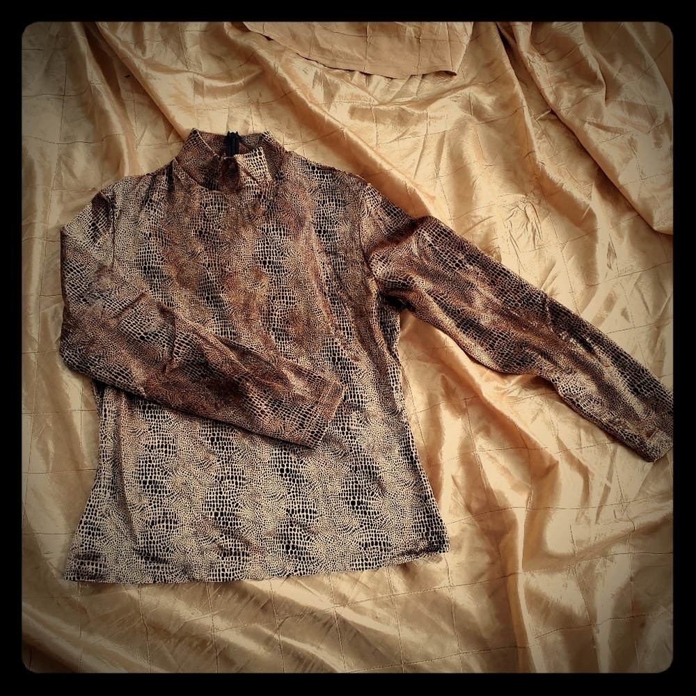 Kay Celine Mock Long Sleeved 'Snake' Blouse